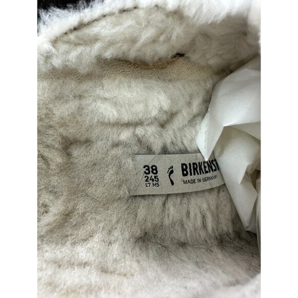 Birkenstock Boston Shearling Suede Clog Slip On Sandals Gray 38 Unisex L7 M5 - Picture 7 of 16